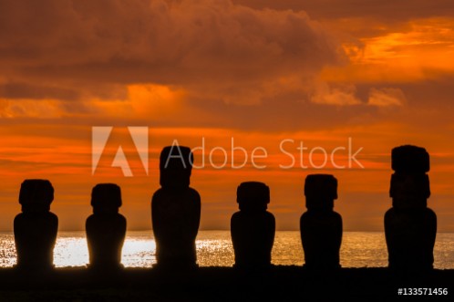 Picture of Sunrise at Ahu Tongariki Easter island Chile